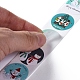 8 Patterns Snowman Round Dot Self Adhesive Paper Stickers Roll(X-DIY-A042-01I)-4