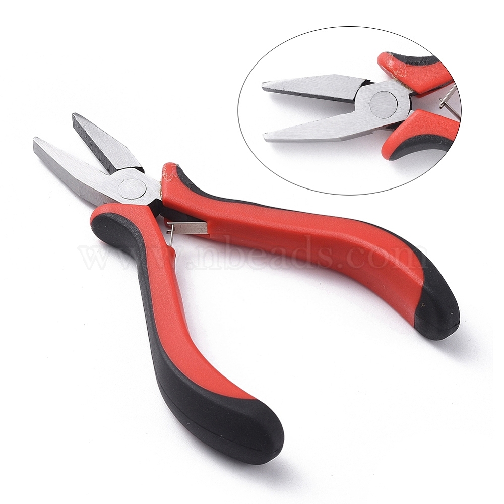2 Pliers Flat & Round Nose ALL Plastic Non Marring Nylon Jewelry Bead Lab Work