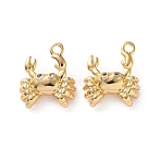 Ocean Theme Brass Micro Pave Clear Cubic Zirconia Pendants, Starfish Charms, Real 18K Gold Plated, 14x12x3.5mm, Hole: 1.6mm(KK-L266-02I-G)