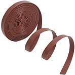 5M Folding PU Leather Flat Cord, Sienna, 10x1mm, about 5.47 Yards(5m)/Bundle(OCOR-WH20012-14B-04)