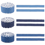 7.5 Yards 3 Colors Polyester Ribbon, Denim, for Clothes Accessories, Mixed Color, 1-5/8 inch(40mm), about 2.5 Yards/color(OCOR-FH0001-57A)