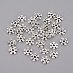 Alloy Spacer Beads, Flower, Cadmium Free & Lead Free, Antique Silver, 8x8x2mm, hole: 1.6mm(X-PALLOY-R00742-AS-RS)
