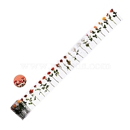 Flower PET Adhesive Tape, for DIY Album Scrapbook, Greeting Card, Background Paper, Orange Red, 50mm, 2m/roll(DIY-P084-B02)