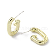 Rack Plating Alloy Stud Earring Findings, Half Hoop Earring Findings, with 925 Sterling Silver Pins, Cadmium Free & Lead Free, Oval, Light Gold, 20.5x14.5x4.5mm, Pin: 0.8mm(FIND-I030-15LG)