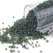 TOHO Round Seed Beads, Japanese Seed Beads, (119) Transparent Luster Olivine, 15/0, 1.5mm, Hole: 0.7mm, about 3000pcs/10g(X-SEED-TR15-0119)
