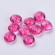 Transparent Acrylic Beads, Faceted, Rondelle, Medium Violet Red, 22x15mm, Hole: 3mm, about 135pcs/500g(TACR-Q258-22mm-V08)