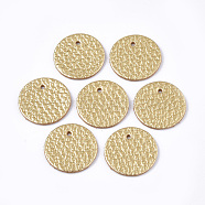 Eco-Friendly Cowhide Pendants, Flat Round, Light Khaki, 20x1.5mm, Hole: 1.6mm(FIND-S301-04B-03)