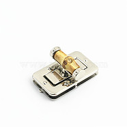 Alloy Purse Twist Locks, Bamboo Stick Turn Lock Clasp, DIY Bag Making Accessories, Rectangle, Platinum, 4.2x2.5cm(WG19867-02)