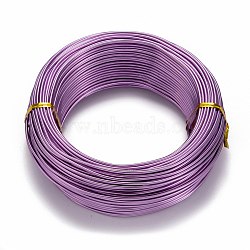 Round Aluminum Wire, Flexible Craft Wire, for Beading Jewelry Doll Craft Making, Medium Orchid, 12 Gauge, 2.0mm, 55m/500g(180.4 Feet/500g)(AW-S001-2.0mm-22)