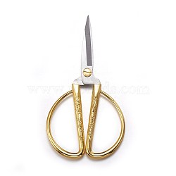 Stainless Steel Scissors, with Zinc Alloy Handle, Golden, 16.8x8.8x1.5cm(TOOL-F007-02GP)