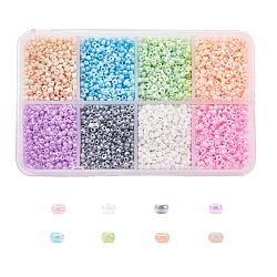 12/0 Glass Seed Beads, Ceylon Round  Loose Spacer Beads, 2mm, Mixed Color, 2mm, Hole: 1mm, about 12500pcs/box(SEED-X0050-2mm-01)