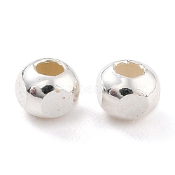 925 Sterling Silver Beads, Faceted Round, Silver, 3mm, Hole: 2mm, 200pcs/10g.(STER-Z001-011A-S)
