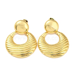 Croissant Shape Rack Plating Brass Dangle Stud Earrings, Long-Lasting Plated, Cadmium Free & Lead Free, Real 18K Gold Plated, 48.5x36mm(EJEW-K263-04G)