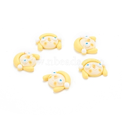 Resin Cabochons, Girl, Yellow, 20x22x8mm(CRES-M007-02D)