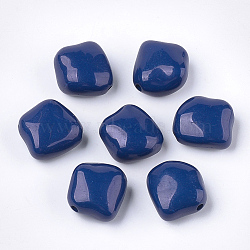 Acrylic Beads, Nuggets, Marine Blue, 23.5x23x12.5mm, Hole: 2.5mm, about 125pcs/500g(OACR-S029-058D)