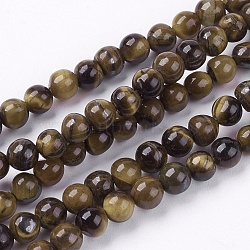 Natural Tiger Eye Round Bead Strands, 4mm, Hole: 1mm, about 83~96pcs/strand, 15.7 inch(X-G-R200-4mm)