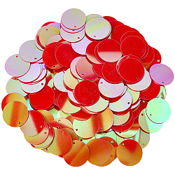 PVC Sequin Pendants, Blank Flat Round, FireBrick, 19x0.3mm, Hole: 1.5mm, about 3460pcs/450g(KY-WH0083-009A)