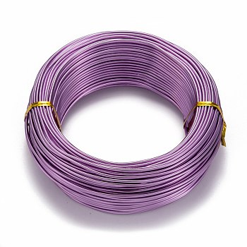 Round Aluminum Wire, Flexible Craft Wire, for Beading Jewelry Doll Craft Making, Medium Orchid, 12 Gauge, 2.0mm, 55m/500g(180.4 Feet/500g)