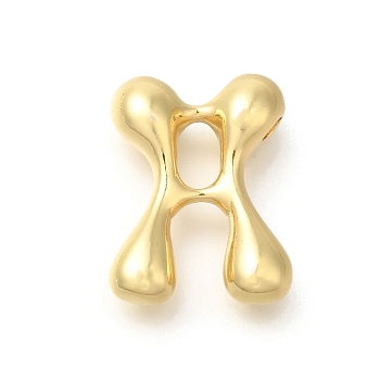 Rack Plating Brass Beads, Balloon Letter, for Personalized Name Necklaces Making, Long-Lasting Plated, Lead Free & Cadmium Free, Real 18K Gold Plated, Letter A, 23.5x17x7mm, Hole: 2mm