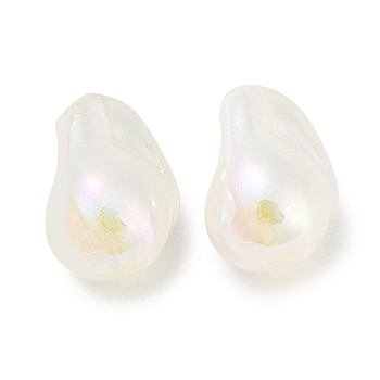 ABS Plastic Imitation Pearl Bead, Nuggets, White, 16x11x9.5mm, Hole: 1.8mm