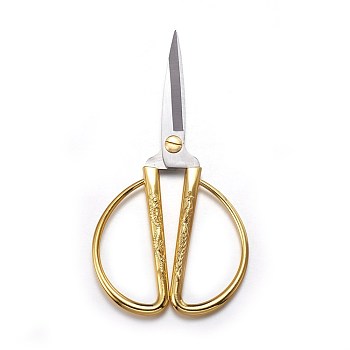 Stainless Steel Scissors, with Zinc Alloy Handle, Golden, 16.8x8.8x1.5cm