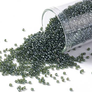 TOHO Round Seed Beads, Japanese Seed Beads, (119) Transparent Luster Olivine, 15/0, 1.5mm, Hole: 0.7mm, about 3000pcs/10g