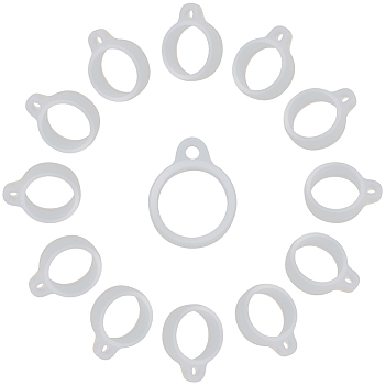 60Pcs Silicone Pendant, for Electronic stylus & Lighter Making, Ring, Clear, Inner Diameter: 13mm