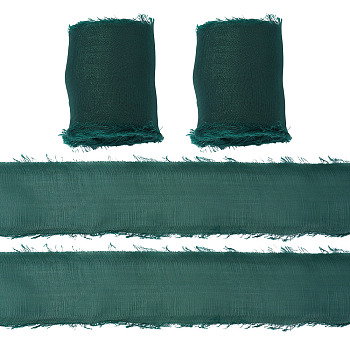 Polyester Ribbon, Organza Ribbon, Clothes Accessories, Dark Green, 1-5/8 inch(40mm), about 5.47 Yards(5m)/Roll