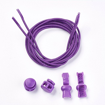 DIY Elastic Lock Shoelace, Dark Violet, 3mm, 1m/strand