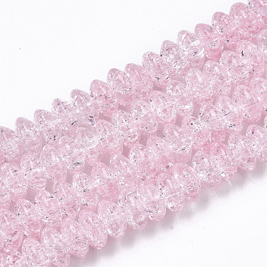 Pink Rondelle Glass Beads