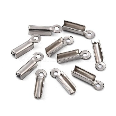 201 Stainless Steel Fold Over Crimp Cord Ends(STAS-R055-07)-2