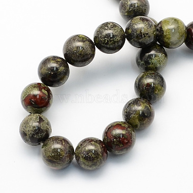 Round Natural Dragon Blood Jasper Beads Strands(G-S173-12mm)-2