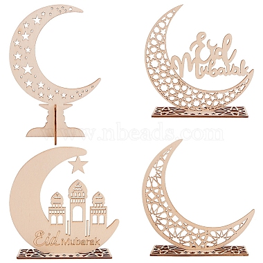 Blanched Almond Moon Wood Decoration