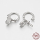 Rhodium Plated 925 Sterling Silver Micro Pave Cubic Zirconia Twister Clasps(STER-M082-01B)-1
