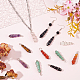 14Pcs 7 Colors Natural & Synthetic Mixed Gemstone Pointed Pendants(PALLOY-AB00154)-4