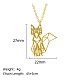 Stainless Steel Geometric Artistic Hollow Animal Pendant Necklaces(JK0174-12)-1