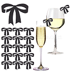 50Pcs Acrylic Wine Glass Charms, Drink Marker, Bowknot, Black, 39x49.5x2.5mm(OACR-OC0001-26B)
