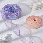 2 Rolls 2 Colors Fishtail Yarn Iridescent Ribbon for Bowknot Making, Gift Wrapping, Mixed Color, 1-5/8 inch(40mm), about 9.84 Yards(9m)/Roll, 1roll/color(OCOR-LP0001-74)