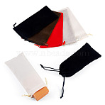 10Pcs Velvet Drawstring Pouches, Rectangle, Mixed Color, 16.5~17.5x7.5~8.5x0.4cm(TP-TA0001-06A)