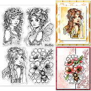 Custom Summer Theme PVC Plastic Clear Stamps, for DIY Scrapbooking, Photo Album Decorative, Cards Making, Fairy, 160x110mm(DIY-WH0631-0016)