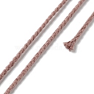 20M Polyester Braided Cord for Jewelry Making, Round, Rosy Brown, 2mm, about 21.87 Yards(20m)/Roll(OCOR-G015-04A-20)