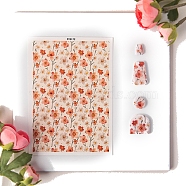 Flower Pattern Ceramics Clay Water Transfer Paper, Underglaze Transfer Decals, for DIY Earrings Pendants Hair Clip, Orange, 138x95mm(PW-WG24146-04)