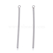 201 Stainless Steel Pendants, Column/Bar, Stainless Steel Color, 43x1.5mm, Hole: 1.8mm(STAS-L238-070G-P)