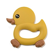 Silicone Focal Beads, Silicone Teething Beads, Baby Toy, Duck, Goldenrod, 93x83x9mm(SIL-P008-C05)