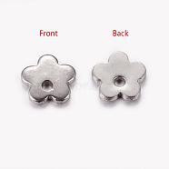 Original Color Flower Charms 201 Stainless Steel Pendants, 6x6x0.6mm, Hole: 1mm(X-STAS-Q058)