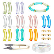 SUPERFINDINGS DIY Chunky Tube Beaded Stretch Bracelet Making Kits, Including Scissors, Acrylic Beads, Mixed Color, Tube Beads: 90Pcs/bag(DIY-FH0004-53)
