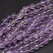 Faceted Natural Ametrine Round Bead Strands, 10mm, Hole: 1mm; about 37pcs/strand, 15inches(G-F266-15-10mm)