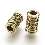 Tibetan Antique Golden Metal Beads, Grooved Beads, Lead Free & Cadmium Free, Column, 5.5mm in diameter, 9mm long, hole: 3mm(X-GLF0420Y)