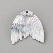 Grandient Color Opaque Resin Pendants, Fishtail Charm, White, 26.5x26x5mm, Hole: 2mm(RESI-WH0026-74F)