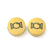 Halloween Theme 304 Stainless Steel Beads, Real 18K Gold Plated, Flat Round, Candy, 8x3mm, Hole: 2mm(STAS-M069-01M-G)